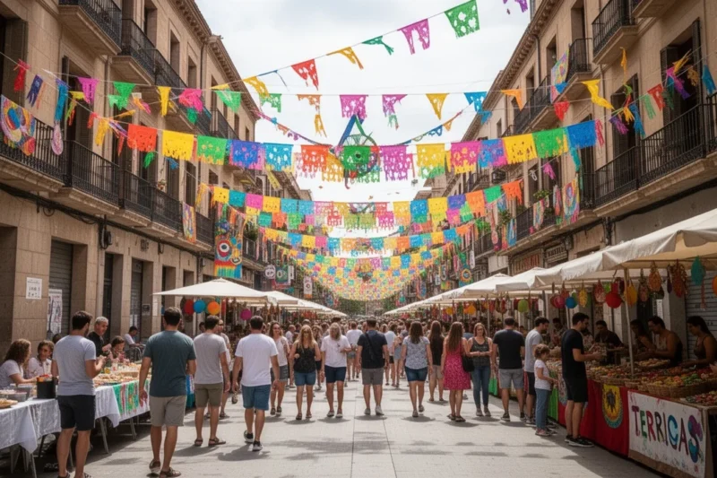 Escena festiva en las calles durante la Fiesta Mayor de Terrassa
