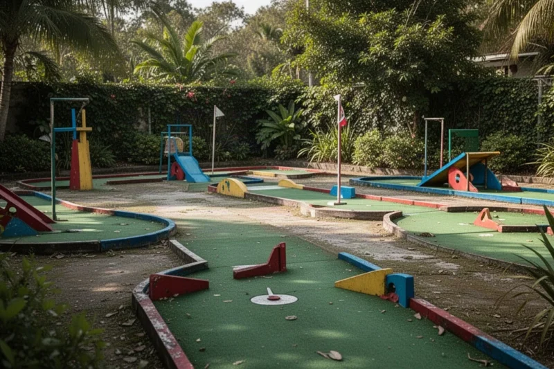 Empty outdoor area suitable for a mini-golf course in Barcelona