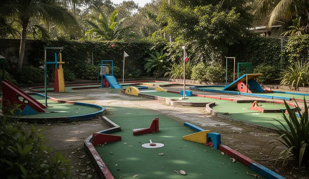 Empty outdoor area suitable for a mini-golf course in Barcelona