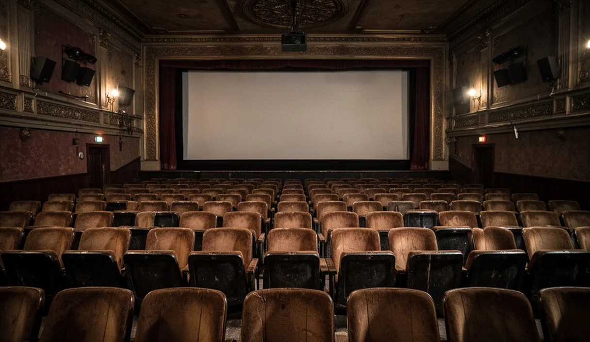 Sala vacía del cine Truffaut en Girona esperando su reapertura