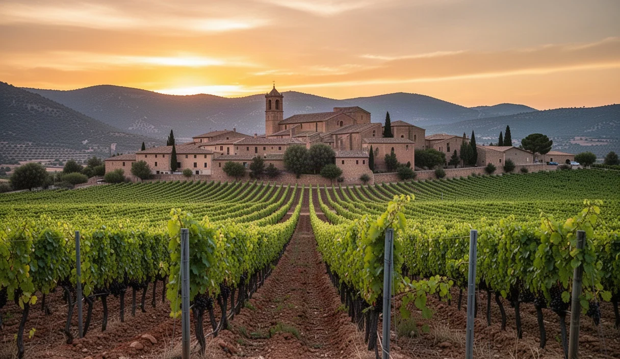 Vineyards in Priorat set for a concert during sunset