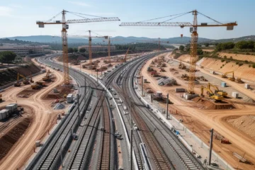 Railway tracks in rural Catalonia showcasing potential routes for future high-speed rail