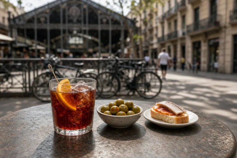 Vermut y tapas junto al Mercat de Sant Antoni en Barcelona.