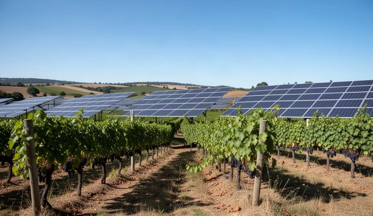 Vineyards at sunset highlighting sustainable farming methods