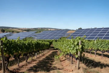 Vineyards at sunset highlighting sustainable farming methods