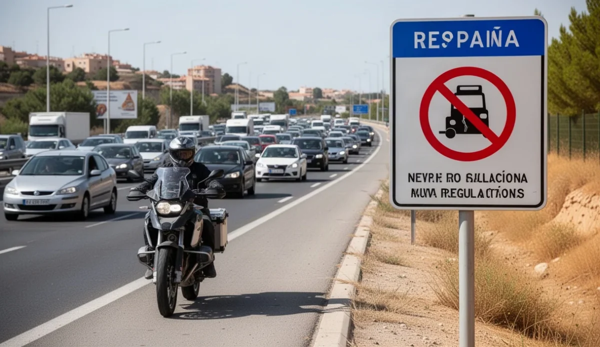 Urban scene depicting motorcycles navigating through congested streets safely