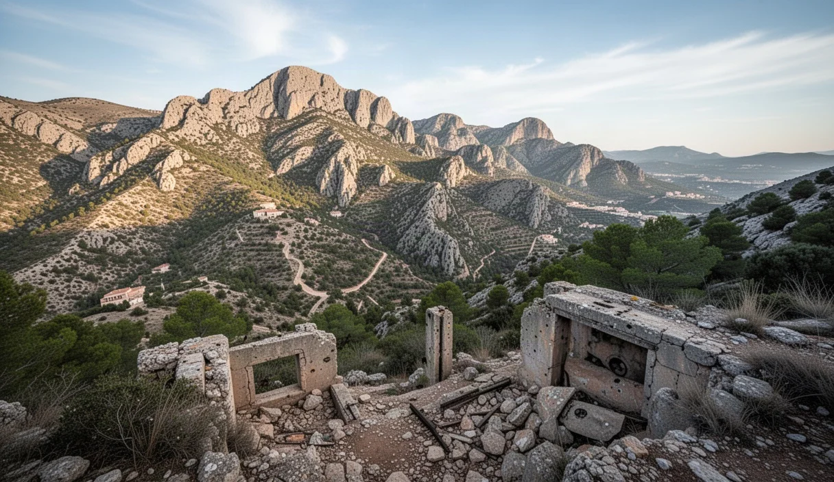 Vista panorámica del macizo del Garraf donde se encontró un artefacto explosivo