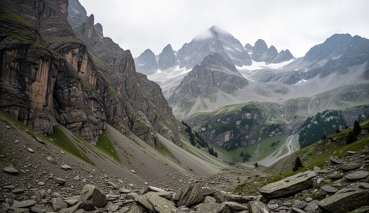 View of Besiberri Sud mountain peak in Alta Ribargorça