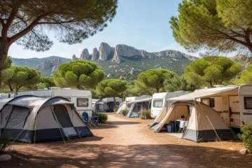 Vista panorámica del camping Les Medes durante el verano