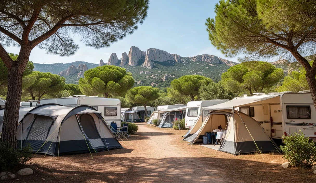 Vista panorámica del camping Les Medes durante el verano
