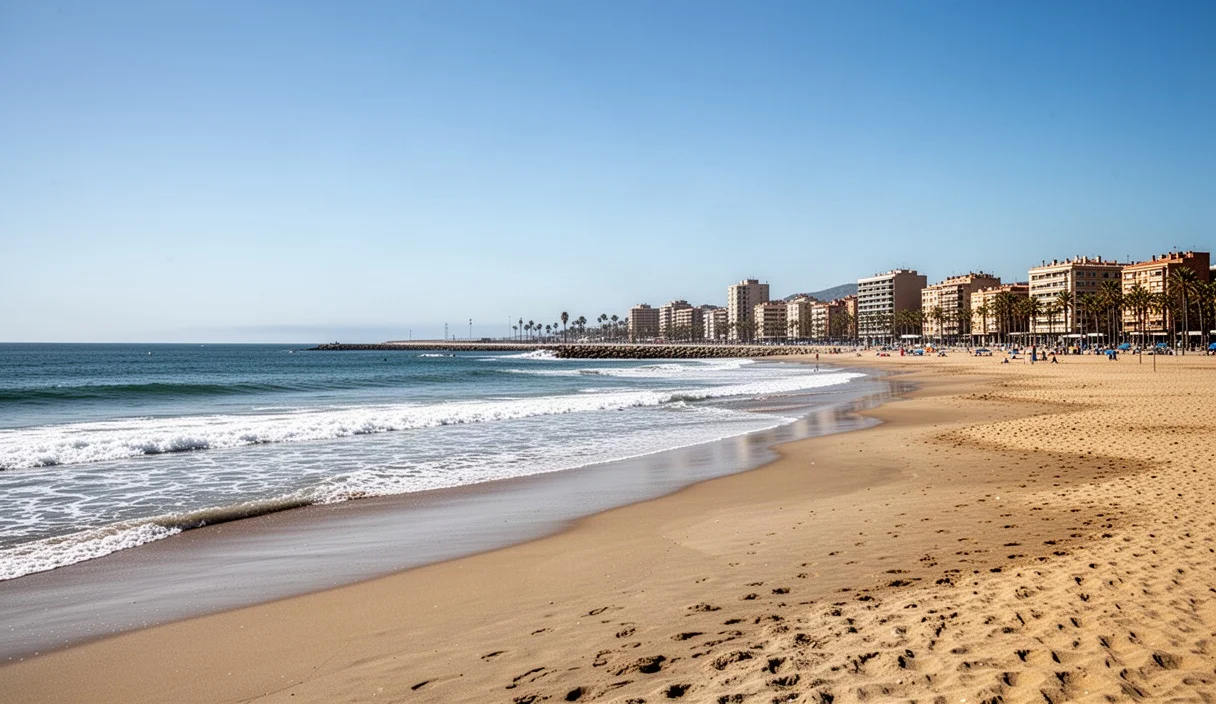 Playa del Somorrostro vacía durante el día