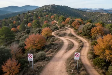 Empty trails in Collserola Park highlighting ongoing access restrictions