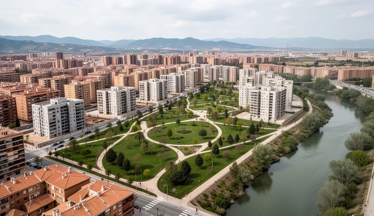 Vista urbana de Mollet del Vallès con nuevos desarrollos habitacionales y espacios verdes
