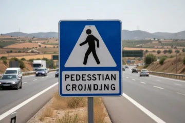N-260 highway section showing lack of pedestrian crossings